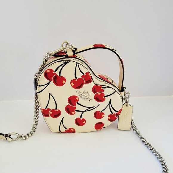 Coach CAB06 Heart Crossbody Cherry Cherries Top Handle Handbag Chalk Multi